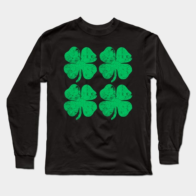 Four Irish American Flag Ireland Shamrock St Patrick Day Long Sleeve T-Shirt by dashawncannonuzf